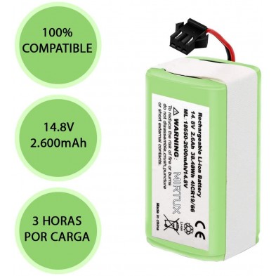 Batería de 14,8 V 6800 mAh, Compatible con CECOTEC Conga 4090 4490