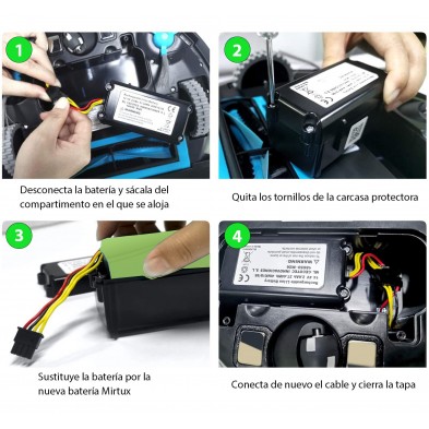Mirtux Batería Compatible Con Cecotec Conga 3090 con Ofertas en